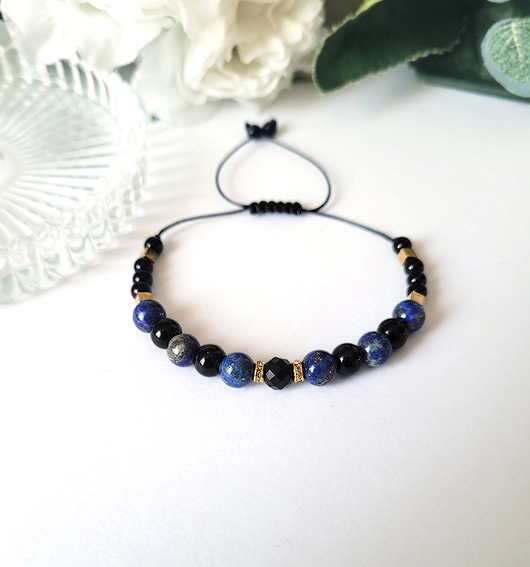 bransoletki z kamieni naturalnych Ochrona i intuicja- Queen of dark z Turmalinem