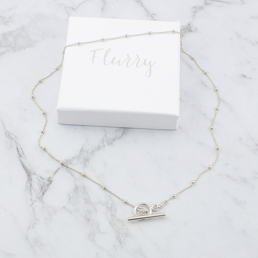 Choker łańcuszek z kulkami srebrny Flurry 