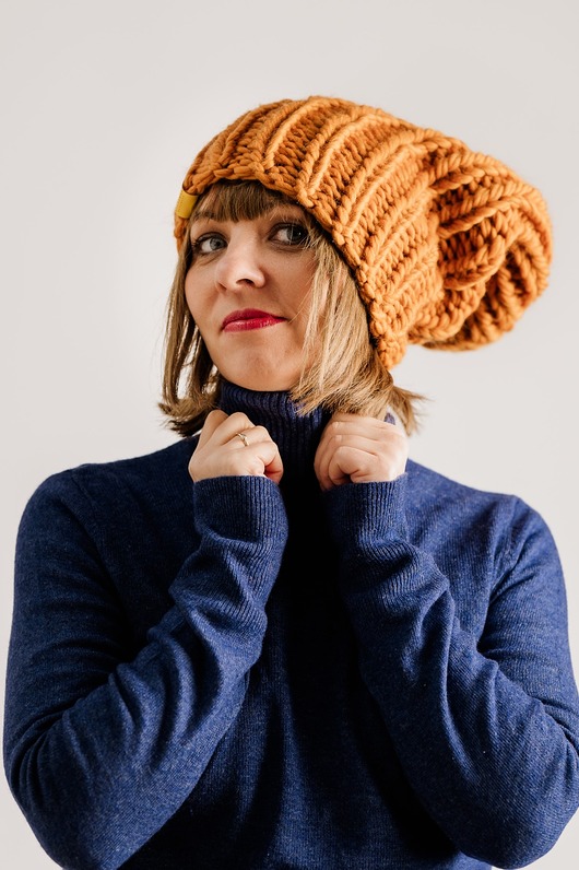 czapki damskie Wełniana czapka zimowa peruvian WOOLY dynia