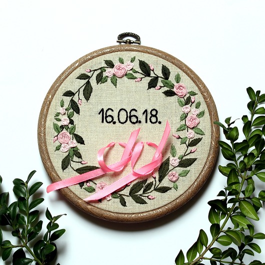 Ślubny wianek z datą lub inicjałami Michalina Mruczek Handmade