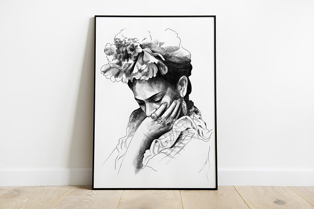 Frida Kahlo szkic, plakat, obraz Pas De LArt