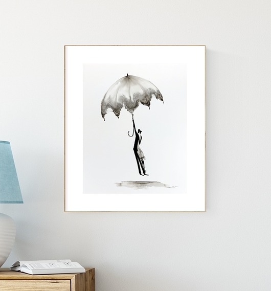 grafika 40X50 cm wykonana ręcznie MiniMalArt