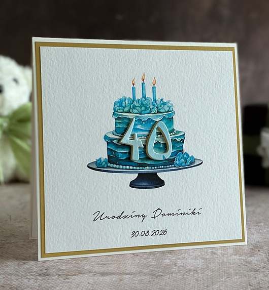 kartki scrapbooking Personalizowana kartka na 40 urodziny, BH 31b