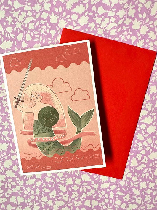 kartki okolicznościowe - wydruki Kartka składana Syrenka Warszawska