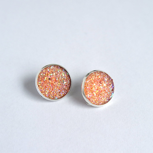 klipsy Klipsy - Druzy morelowe