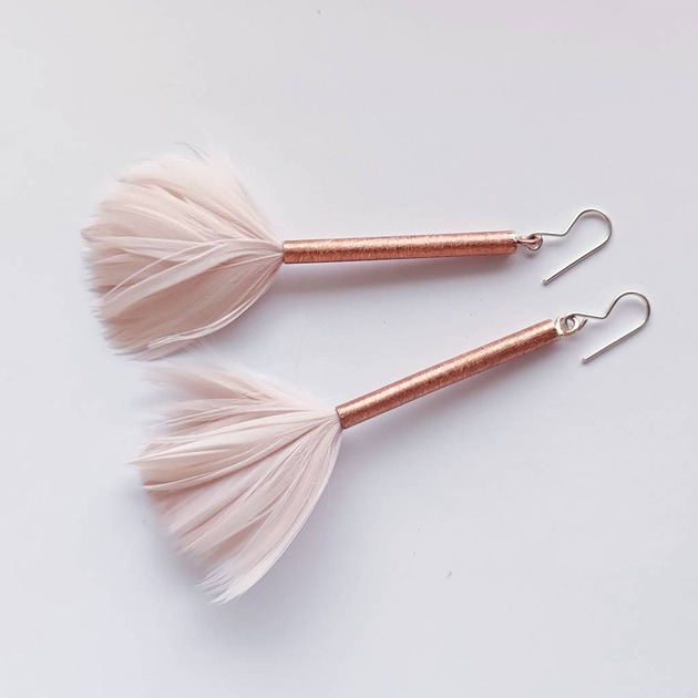 kolczyki z piórami PIÓRKO kolczyki