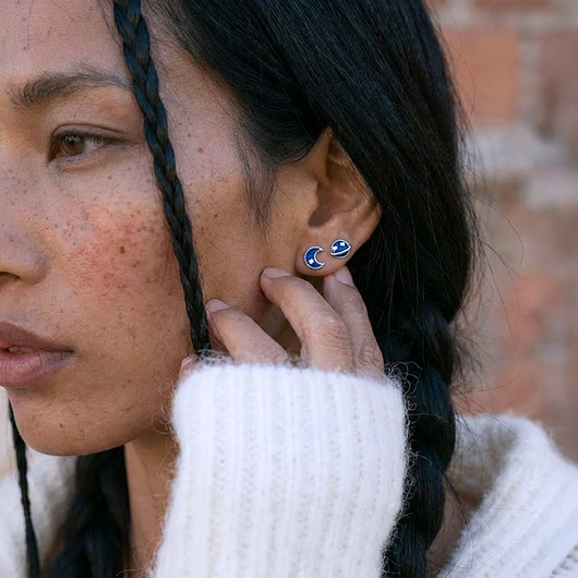 kolczyki szklane Kosmos kolczyki stalowe.