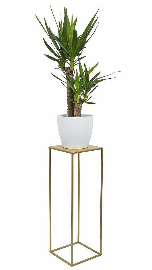 Kwietnik Metalowy Nowoczesny Stojący 70 cm Złoty MIA home
