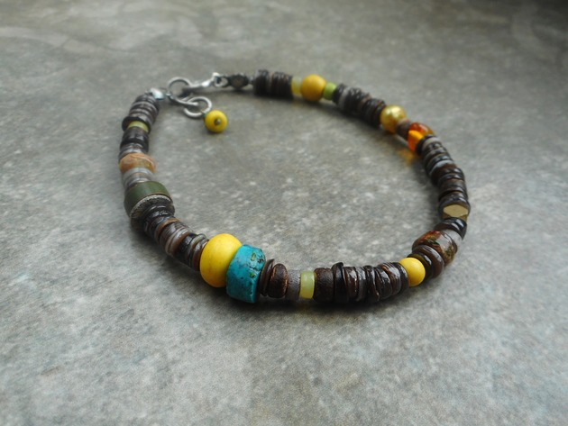 bransoletki z kamieni naturalnych Kokosowe boho