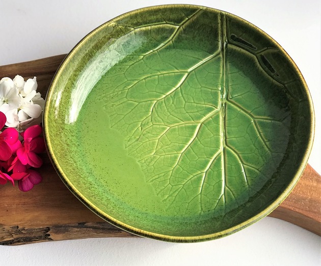 Misa - niska miska ceramiczna - półmisek  Liść Ceramika Tyka