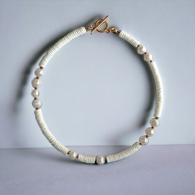 kolie LIMITOWANY naszyjnik : kolekcja summer white :: PERŁY & MUSZLA