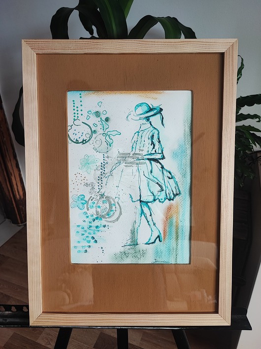 obrazy Akwarela mixed media orginalny sygnowany