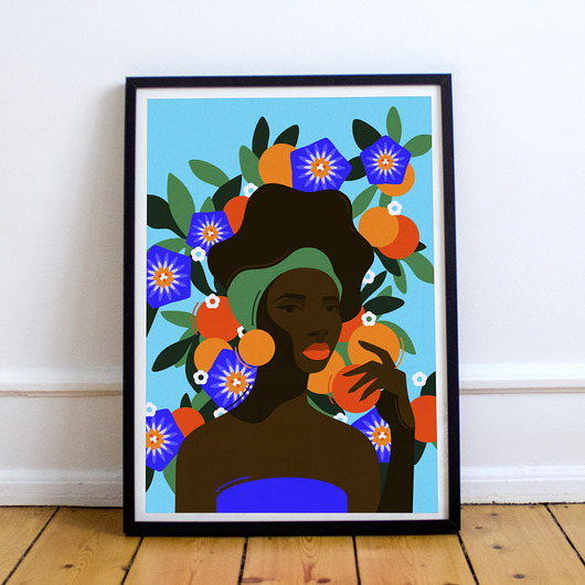 plakaty Plakat: Kobieta w pomarańczach