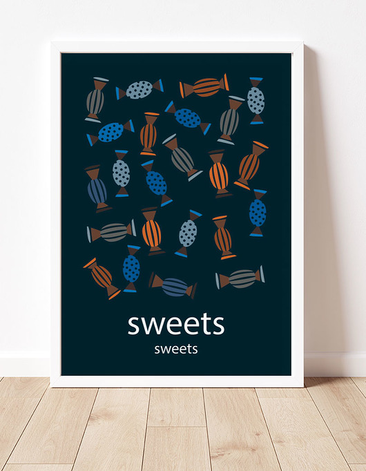 plakaty Plakat z napisem sweets