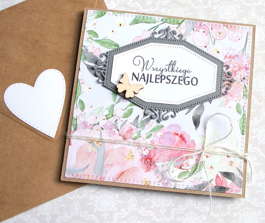 kartki scrapbooking Wszystkiego najlepszego WATERCOLORS
