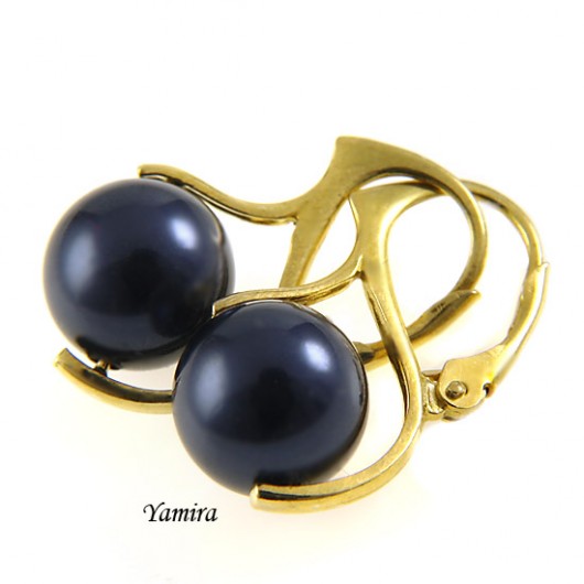 kryształ Swarovski Night Blue pearl gold yamira