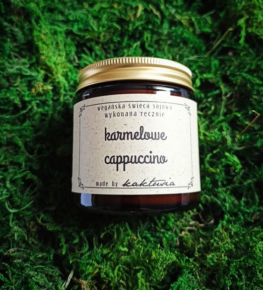 świeczniki i świece KARMELOWE CAPPUCCINO - świeca sojowa 120ml