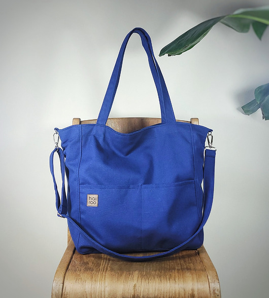 torby na ramię Lazy bag Pocket torba granatowa bawełniana eco
