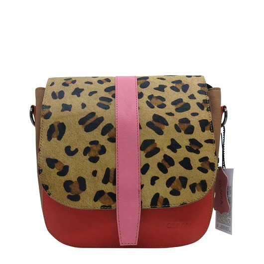 torby na ramię Torebka damska klasyczna skórzana regulowany pasek klapka wzór OLIVKA