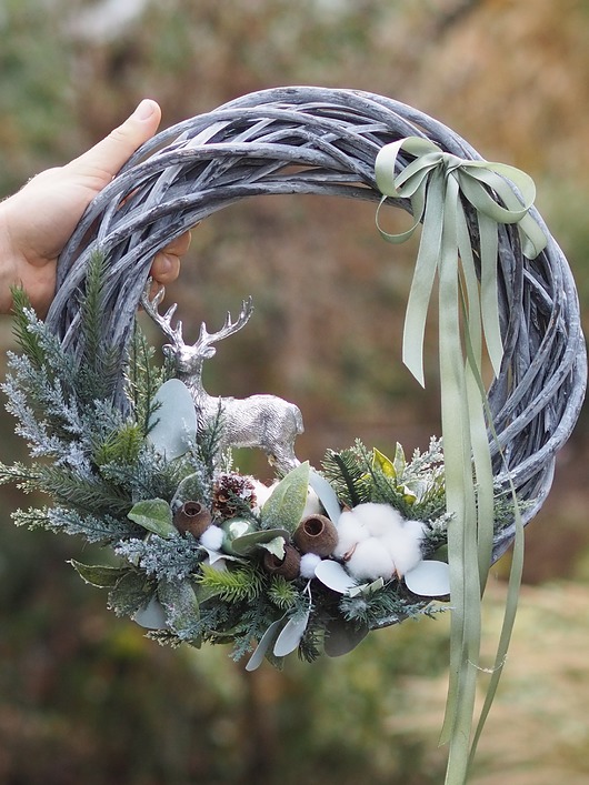 wianki bożonarodzeniowe Wianek świąteczny NORDIC DEER