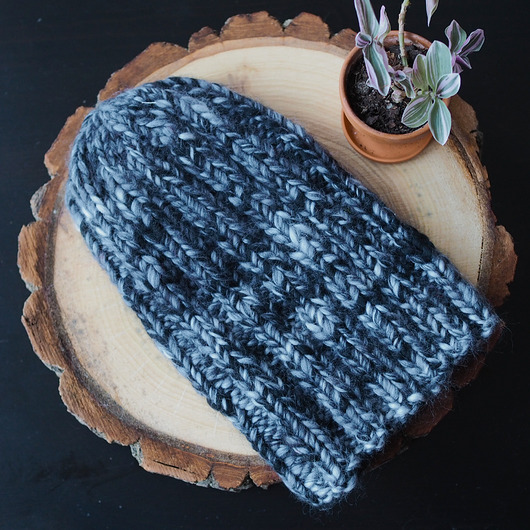 czapki i kapelusze męskie Czapka merino szary melanż HANDMADE