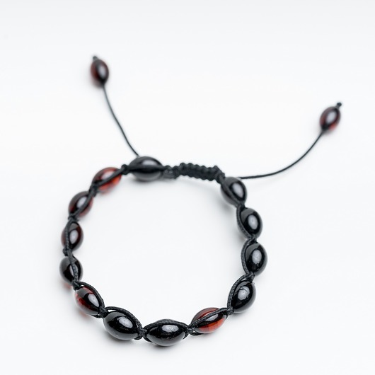 biżuteria męska Bransoletka męska z bursztynu bałtyckiego makrama