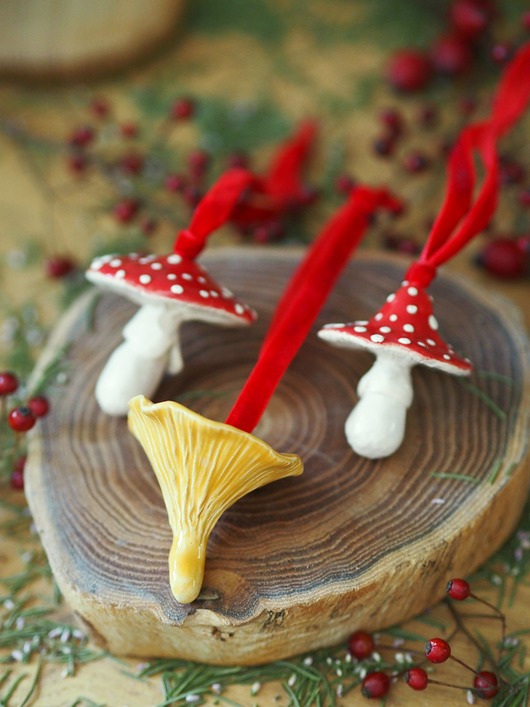 ozdoby choinkowe Zestaw grzybków na choinkę