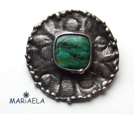 ZMIĘTA BROSZA CHRYZOKOLA MARIAELA