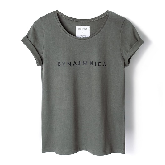 T-shirt khaki BYNAJMNIEJ. ANIMUSH