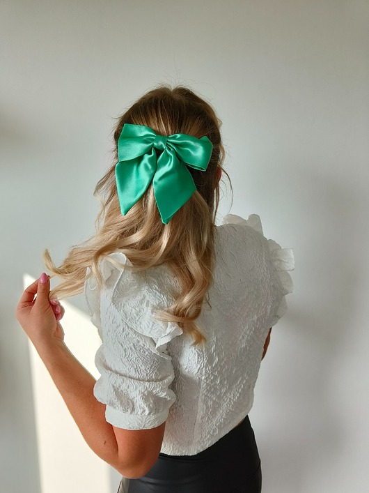 spinki i klamry do włosów Kokarda spinka klamra jedwabna queen of emeralds 100% jedwabna 22 momme