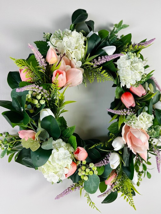 dodatki - różne Wianek dekoracyjny z kwiatów