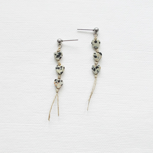 kolczyki z kamieniami Kolczyki serduszka Jaspis dalmatyński