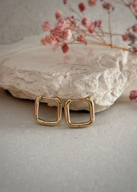 kolczyki - inne Kolczyki pozłacane ze stali szlachetnej