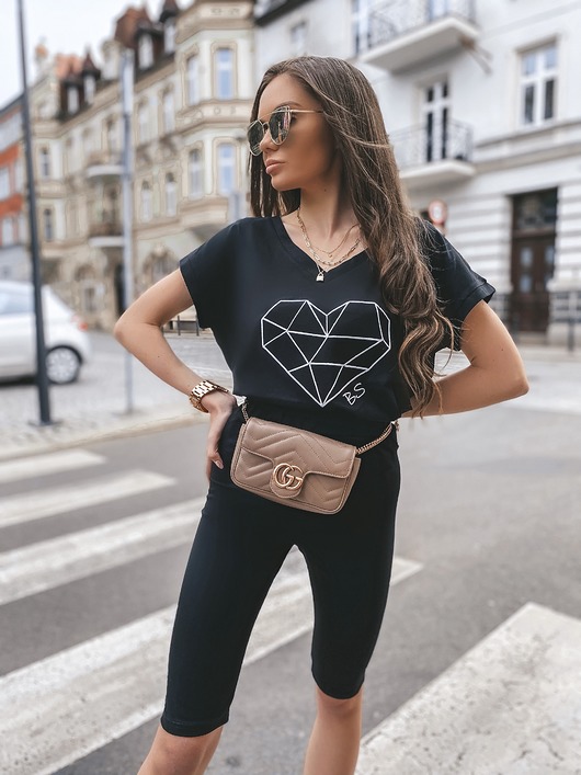 Kolarki + T-Shirt Heart BLACK Besquar