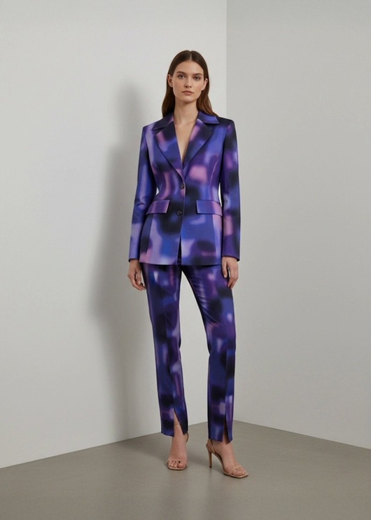 komplety damskie Fioletowy bawełniany garnitur damski