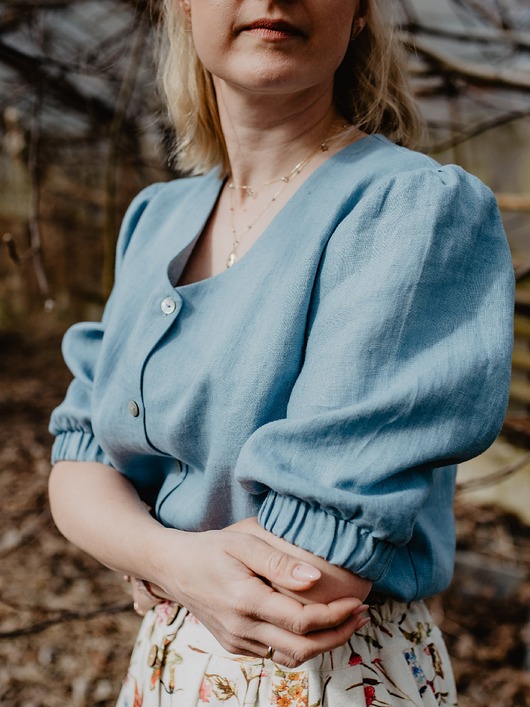 Lniana koszula, GRANADA BLUE Yanowska