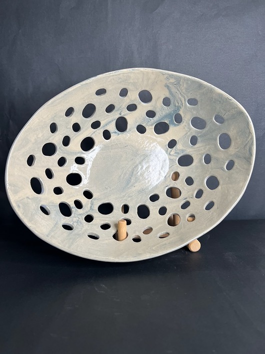 patery i talerze Patera na owoce - marmurkowa