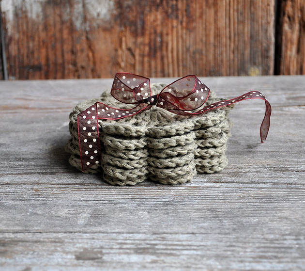 podkładki do kuchni Szydełkowe podkładki pod kubki  6szt