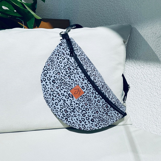 saszetka nerka Nerka / torebka z weluru Mili Belt Bag M - panterka szara