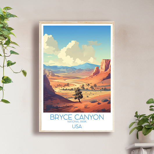 plakaty USA - Park Narodowy Bryce Canyon - Plakat, pamiątka dla podróżnika