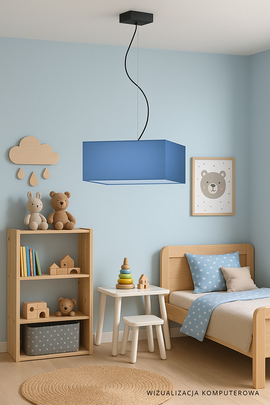 lampy do pokoju dziecka Kwadratowa lampa wisząca do pokoju dziecięcego SANGRIA KIDS