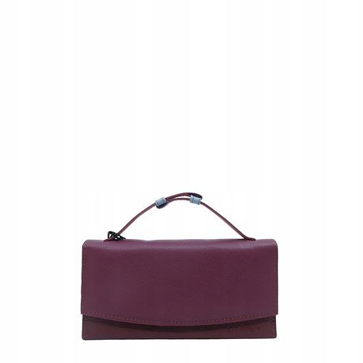 portfele damskie Portfel damski skórzany ze skrawków rączka dużo przegródek eko OLIVKA