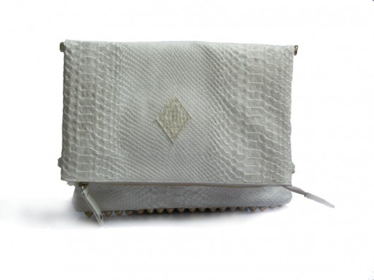 STUDDED BAG White Phyton Rozwadowska Bags