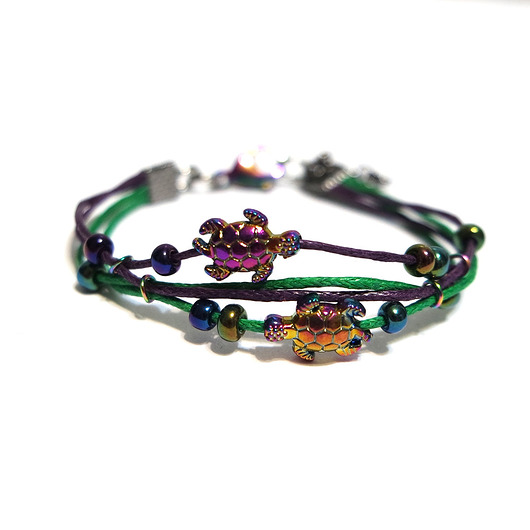 bransoletki na sznurku Bransoletka - Żółwiki - sznureczki