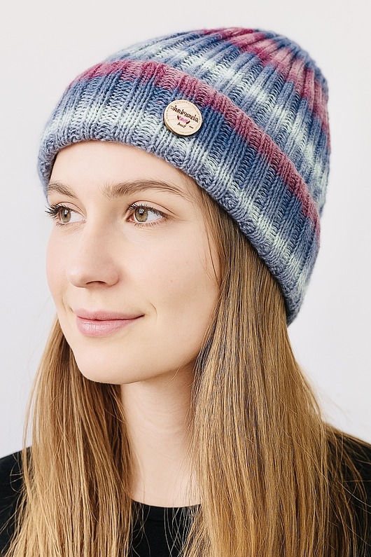 czapki damskie Kolorowa czapka przejściowa beanie z wywinięciem cienka 100% bawełna