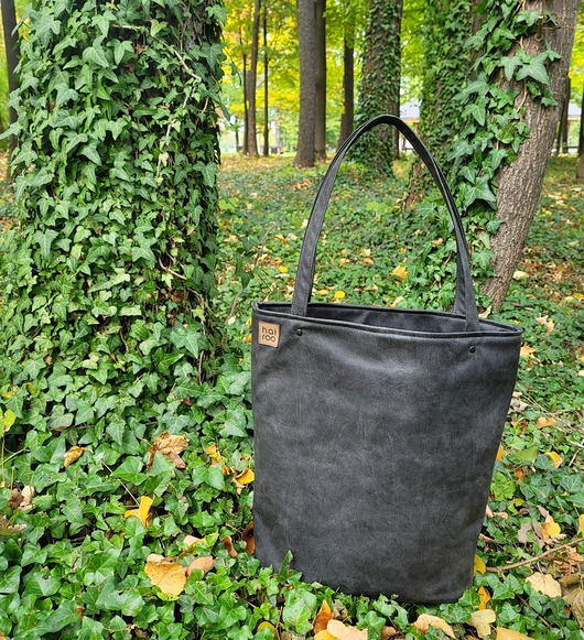 Shopper XL torba grafitowa na zamek hairoo