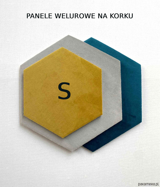 kafle i panele S Panel na ścianę z weluru heksagon sześcian
