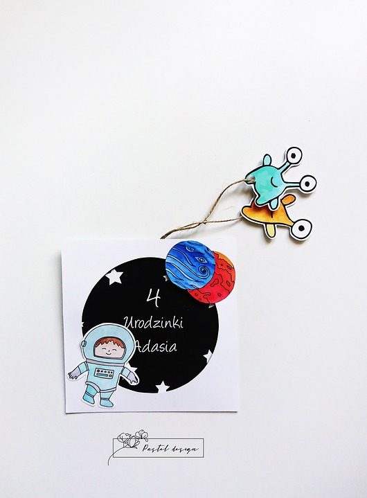Zaproszenia dziecięce Astronauta + koperta Pastelowydomek