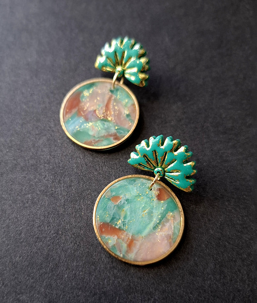 kolczyki z masy plastycznej Kolczyki słoneczne ogrody no11