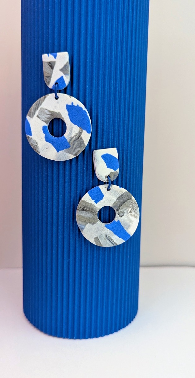 kolczyki z masy plastycznej Kolczyki wiszące lastryko